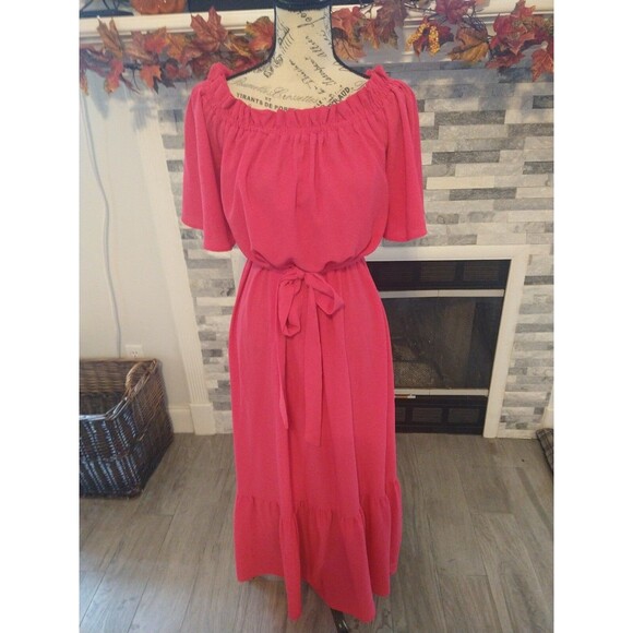 Flying tomatoe Ruffled Maxi Dress Small Pink Boho Feminine Cottagecore - Picture 5 of 11